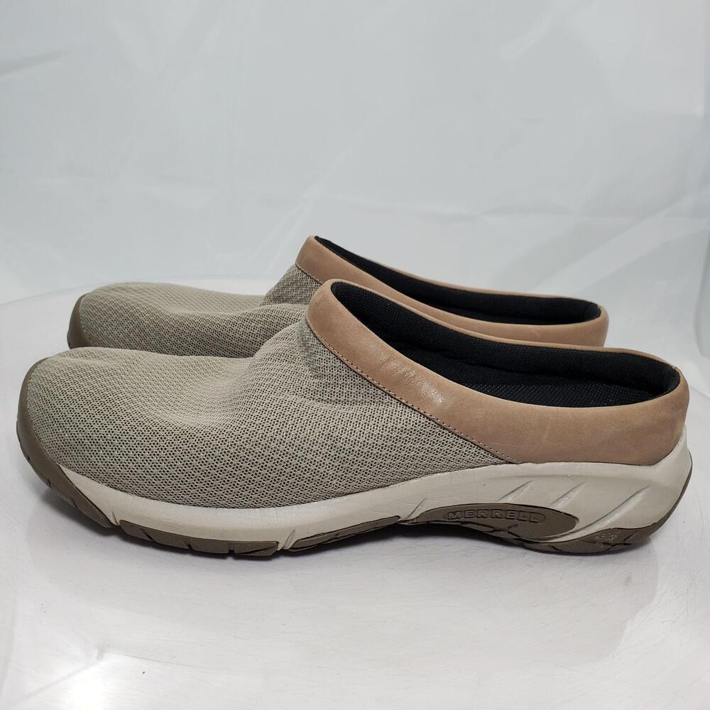 Merrell J000552 Encore Breeze Shoes Women 9/40 Beige Mesh Slip On Comfort Clogs